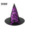 Creative Halloween Witch Hat, Reusable Oxford Cloth Pointed Wizard Festive Party Souvenir Hat for Costume, Carnival, Masquerade, Cosplay Costume