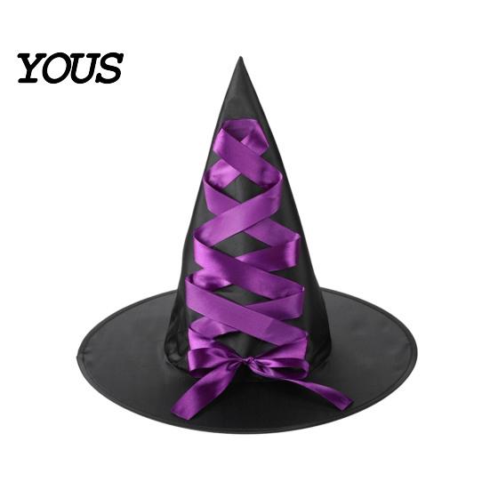 Creative Halloween Witch Hat, Reusable Oxford Cloth Pointed Wizard Festive Party Souvenir Hat for Costume, Carnival, Masquerade, Cosplay Costume