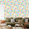 Wallpaper Flowers White, Cream, Blue and Coral for Living Room and Bedroom 50x1000