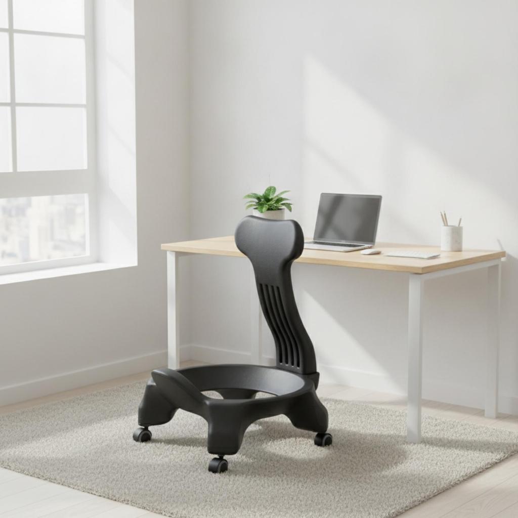 Exercise Ball Chair Frame Mobile Balance Base Wheeled