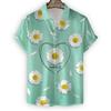 Nuova Camicia con Fiori di Margherita da Uomo Stampa 3D Manica Corta Maglietta Top Moda Estiva Harajuku Camicie Bottoni Street Camicetta con Collo a Revers