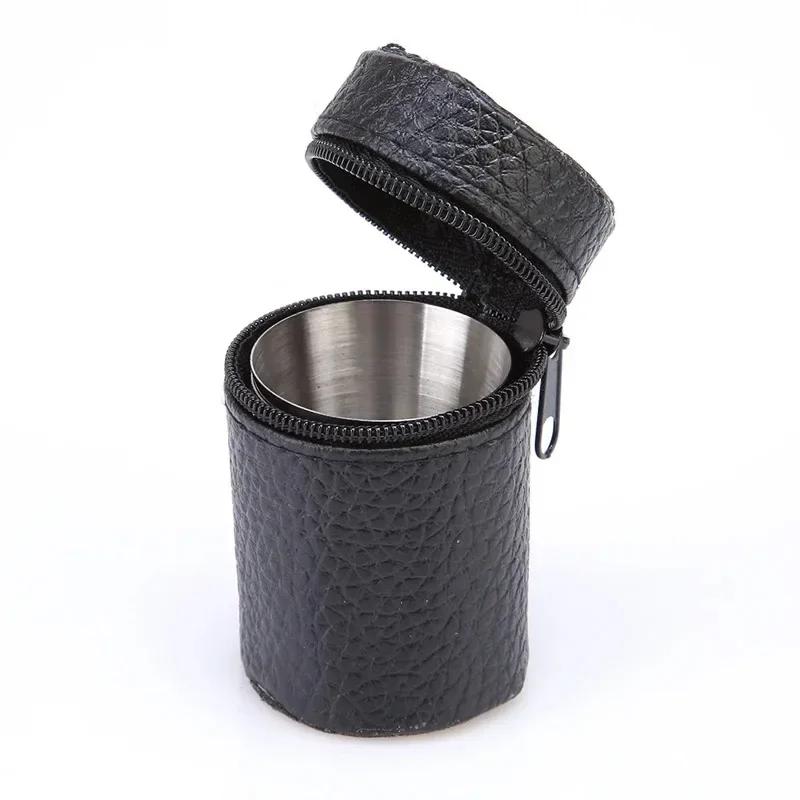 4pcs/set 30ml Portable Stainless Steel Wine Cup Set Drinking Liquor Alcohol Whisky Vodka Mug Travel Barware Accessories
