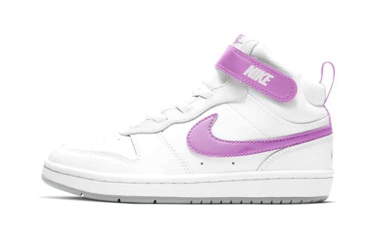 

Nike Mid 2 Leather Slip Resistant Cushioning Abrasion Resistant Mid top Kids Skateboarding Shoes White Purple CD7783-103 35