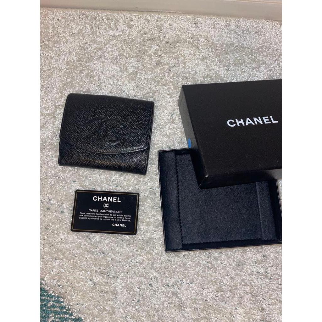 Used CHANEL Bi-fold Wallet Black Caviar Skin