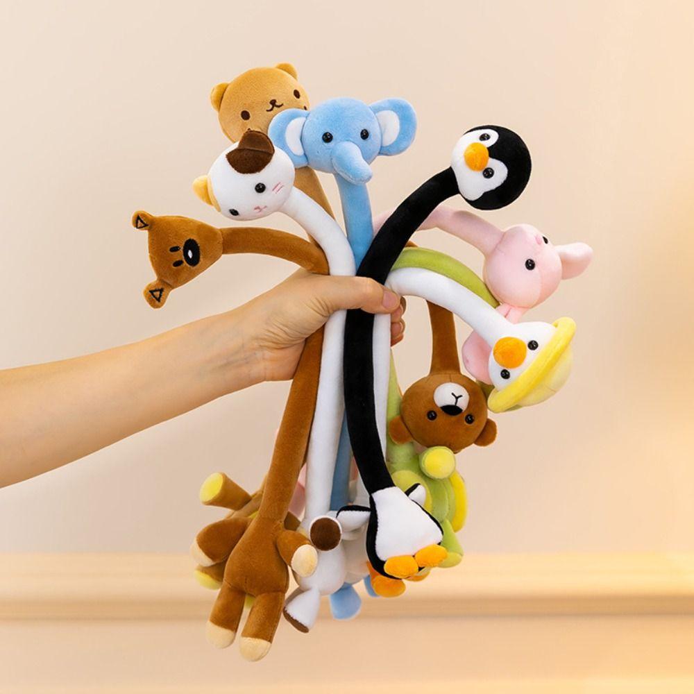 White Color Long Neck Rabbit Plush Keychain Funny Design Panda Plush Pendant Backpack Accessory