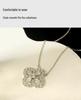 S925 Sterling Silver Four-Leaf Clover Pendant Necklace: Sparkling Gift for Girlfriend in Elegant High-End Style