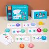 Wooden Arithmetic Blocks: Educational Toys for Toddler Math - Addition, Subtraction, and Matching Cards