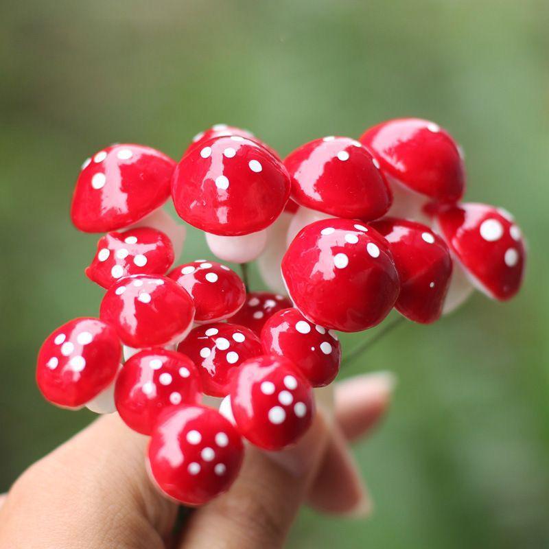 Colorful Mini Foam Mushrooms for DIY Micro Landscapes and Succulent Bonsai