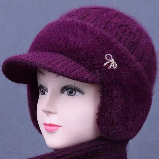 Căciulă tricotată cu clape pentru urechi, căptușită cu fleece care elimină umezeala, caldă, design 3-în-1, șapcă de baseball, pălărie de exterior pentru vreme rece