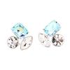 Cross-border new personalized multi-color crystal geometric earrings fashion versatile 925 silver needle women's stud earrings gift