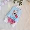 Frühling und Sommer Neuer Stil Niedlicher Stil Haustier Tasche Kleidung mit Vier Beinen und Karomuster Kleidung für Hunde und Katzen