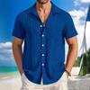 Moderna Estate Moda Uomo Camicia Casual a Righe da Spiaggia a Maniche Corte