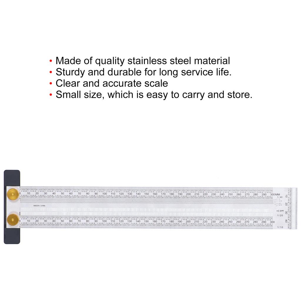 Marking Scale Exquisite Accurate Portable Convenient Sturdy Multifunctional Tshaped Hole Ruler(200mm )