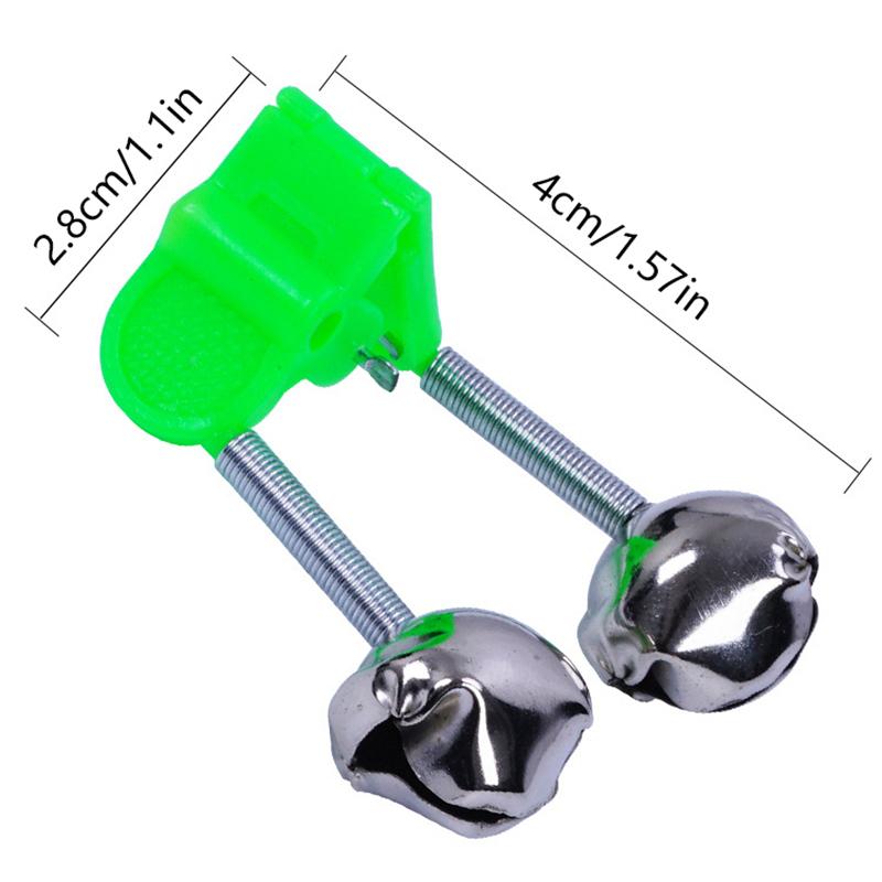 5/20Pcs Fishing Bite Alarms Fishing Rod Bells Tip Clip Bells Ring Green Abs Fishing Accessory Outdoor Pole Fish Bites Indicators