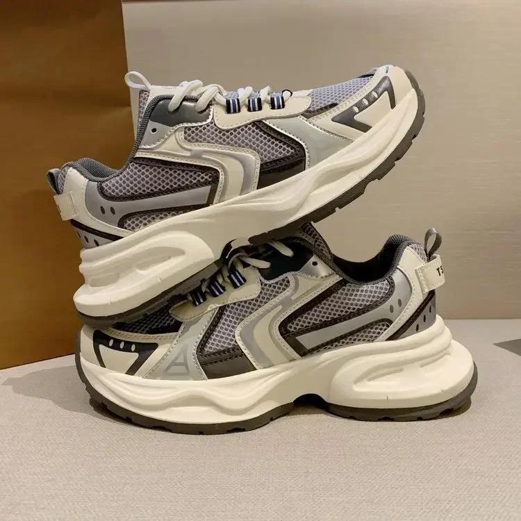 

Модные женские туфли Dad Shoes с толстой подошвой, новые сетчатые дышащие повседневные спортивные туфли, легкие кроссовки Zapatillas Mujer 2024 35 синий