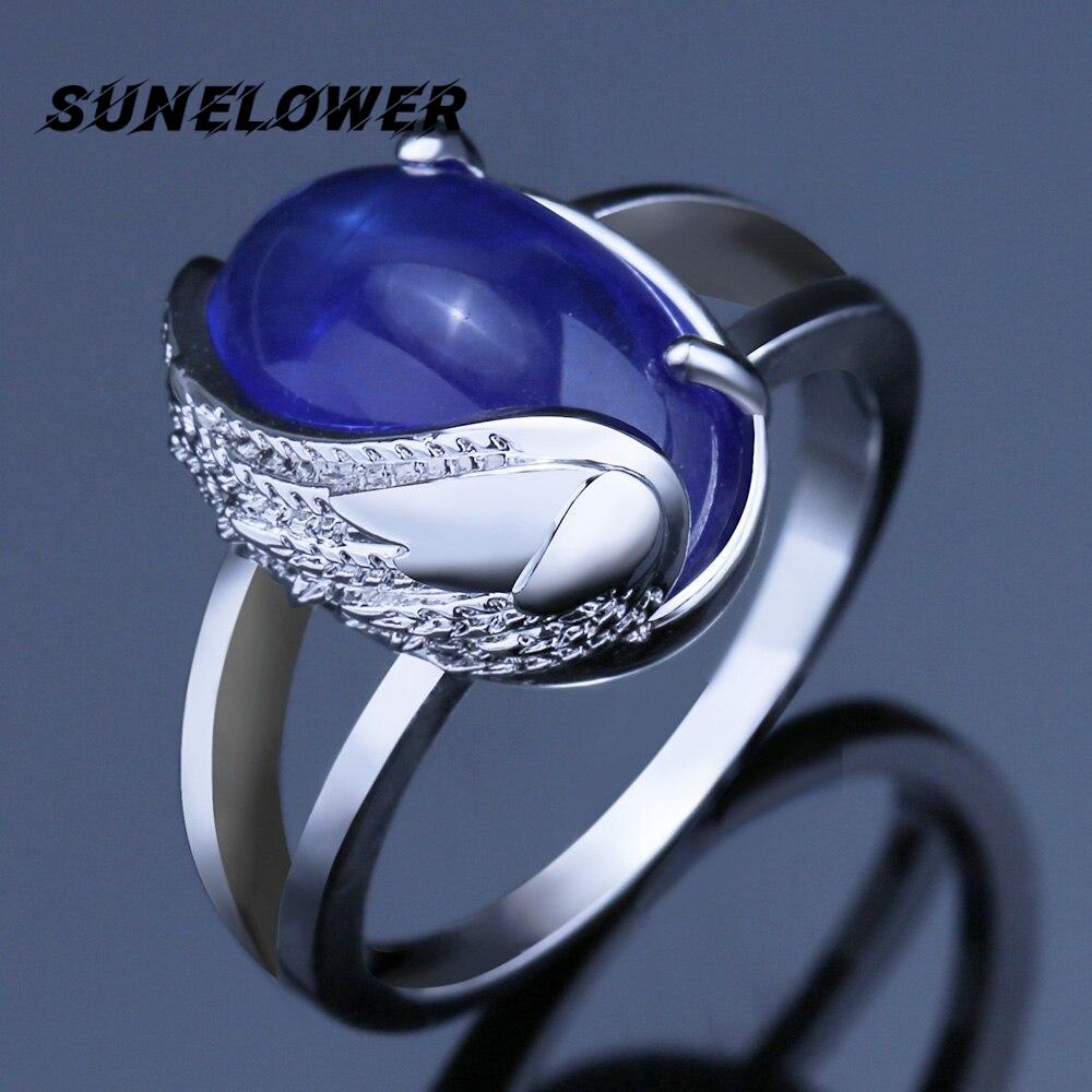 

Винтажные этнические коктейльные кольца для женщин, модные полуугловые крылья с темно-синим камнем, женское вечернее кольцо