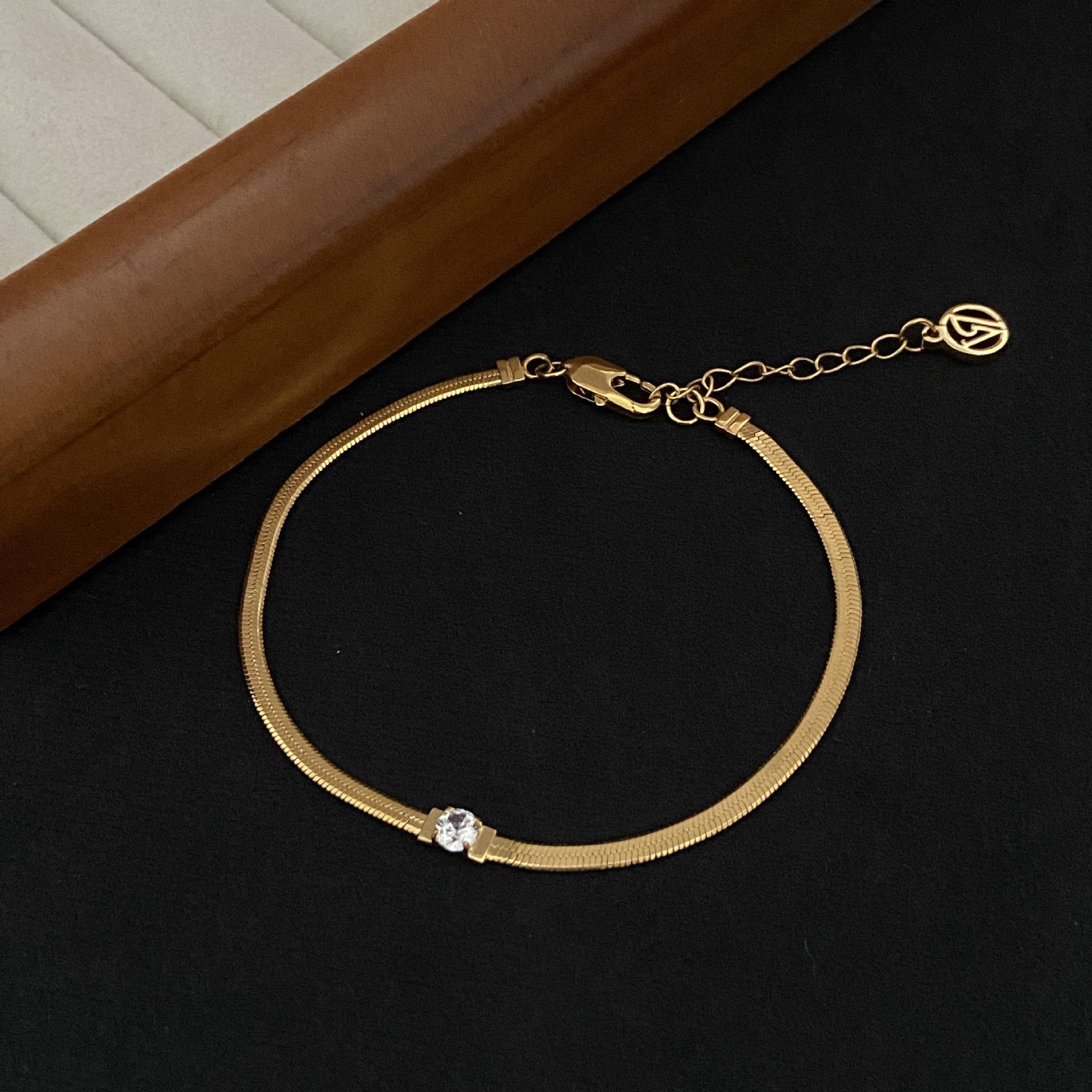 Minimalist Snake Bone Jewelry Set: Necklace & Bracelet with Geometric Sugar Cube Pendant