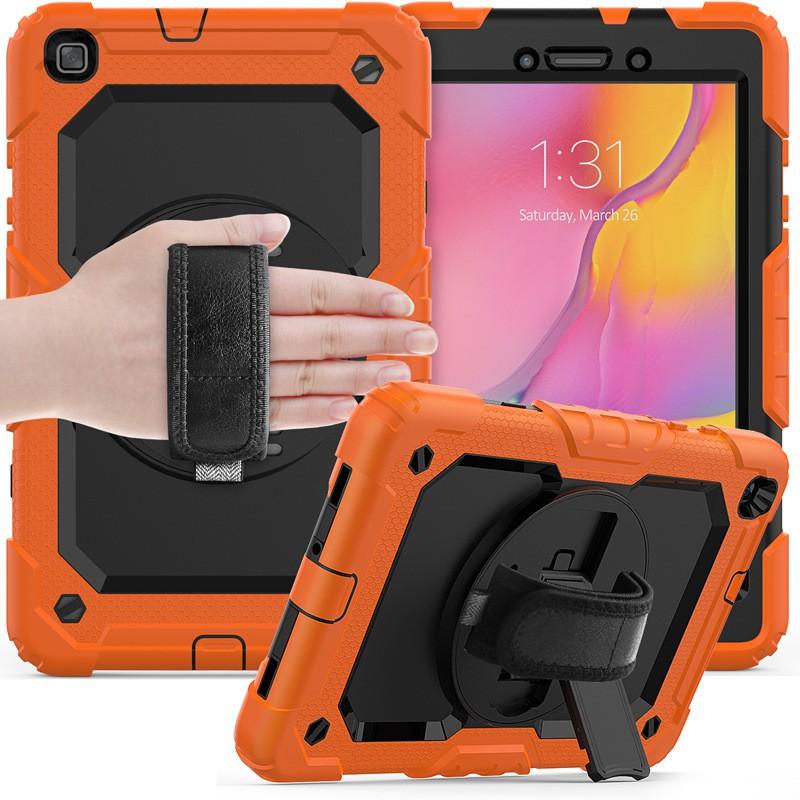 Silicone PC Hybrid Case With Rotating Stand Galaxy Tab A 8.0 T295 T290 Shockproof Anti-Slip Cover In Multiple Color