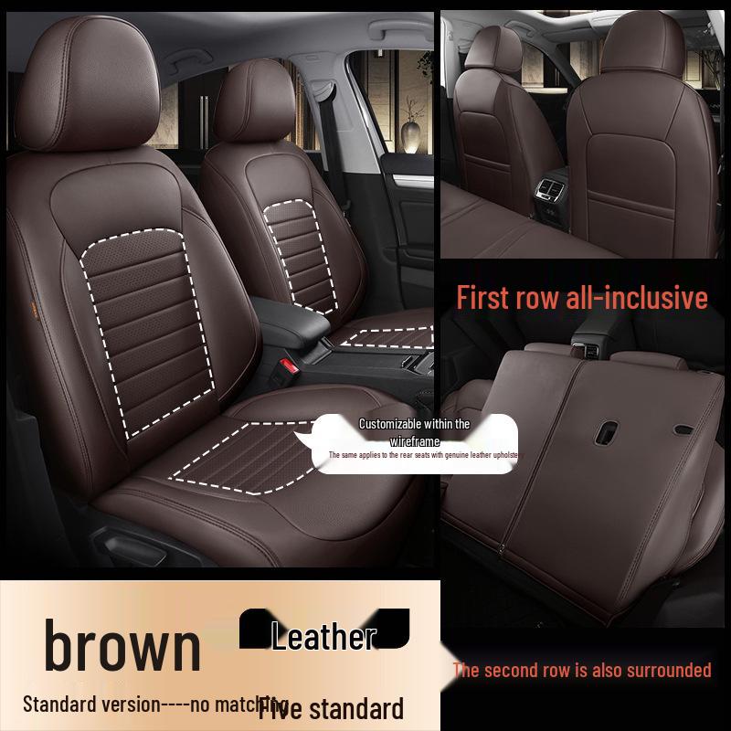 Custom Lingdu Car Seat Cover - All-Season, Wear-Resistant Leather, Full Wrap for Five-Seater.