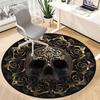 1pc Skull Roses Artwork Chair Carpet for Office, Round Non Slip Durable Large Size Office Carpet, Suitable for Office