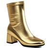 Fashion Autumn Ankle Boots for Women Black Gold Short Boot Fashion Square Toe Thigh Dance Fetish Party Shoes Lady Large Size 45