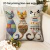 Federa per Cuscino Tre Gatti Colorati Stampa Boho Custodia per Cuscino Trio di Gatti Fantasioso Amante dei Gatti Divano Soggiorno Regalo