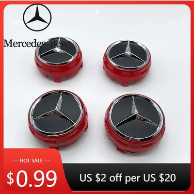 Gorąca Naklejka Samochodowa 4 SZTUKI 75mm dla Mercedes Benz Klasa B/C/E/S Klasa A C200L GLC GLK CLA W166 W163 W221 NOWA Dekielek Środkowy Koła Samochodowego