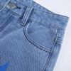 Trendy High-Waisted Loose Fit Printed Graffiti Women's Straight-Leg Jeans, Rainbow Denim Pants Loose Graffiti Printed