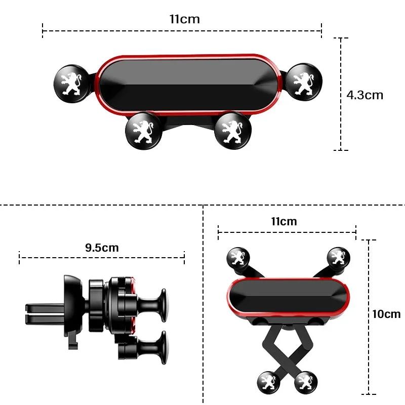 Car Phone Holder Air Vent Clip Smartphone Stand Gravity Support Mount For Peugeot 206 207 307 3008 2008 308 407 408 508 301 208