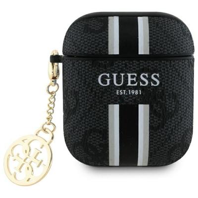 Guess Gua2P4Rpsk Airpods 1/2 Cover       Black 4G Printed Stripes Charm