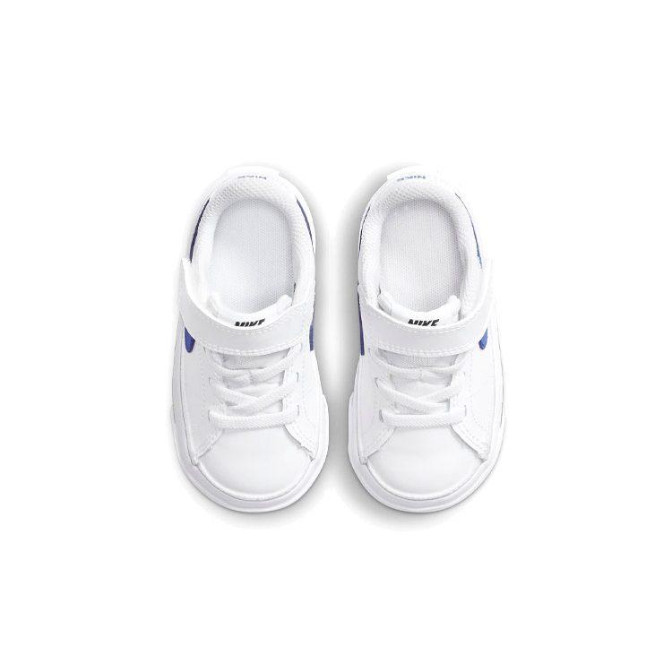 Nike Court Legacy Slip Resistant Abrasion Resistant Low Top Toddler Shoes White Blue Black Infant And Toddler DA5382-101