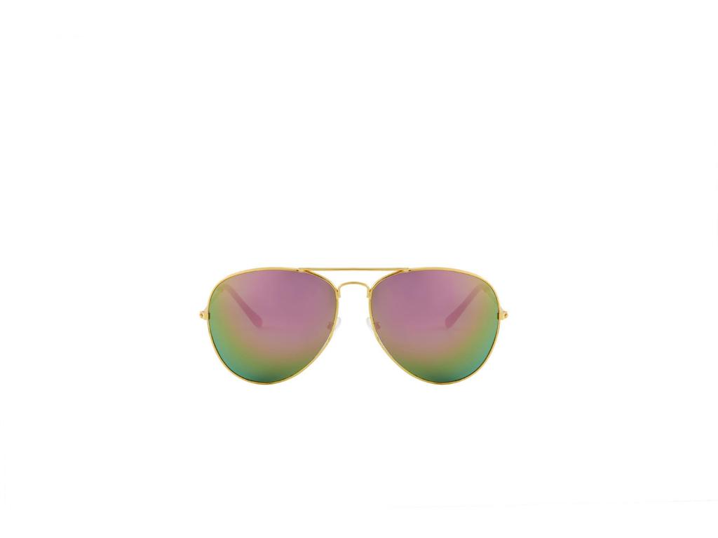 Unisex Aviator Frog Mirror Sunglasses - Multicolor Metal Frame