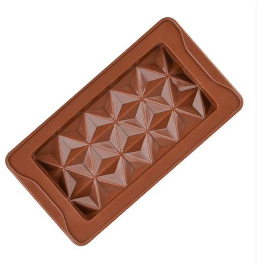 

Silicone Chocolate Bar Mold Break-Apart Design Diamond Texture for Bakery Candy Dubai Style Food-Grade Easy Release Kitchen Tool