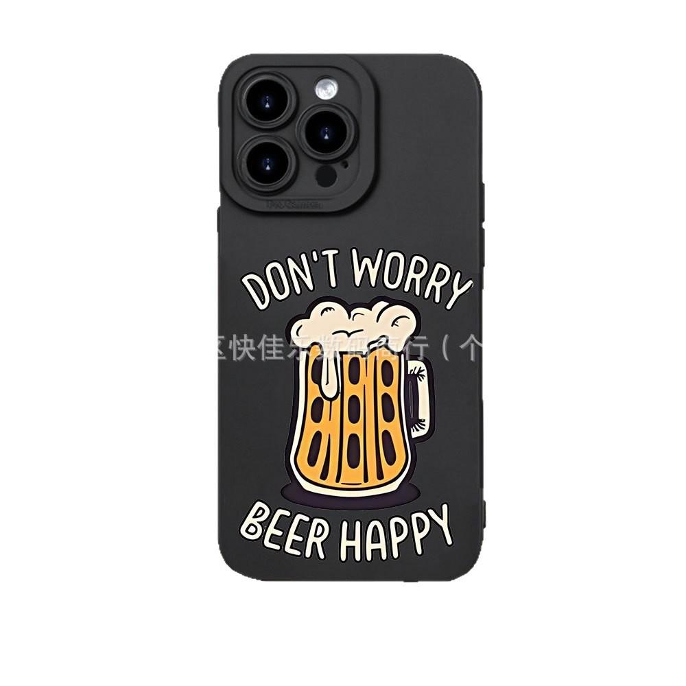 Creative Beer Apple 17promax Mobile Phone Case 16pro Anti-drop iPhone15/14 All-inclusive 11/12/13 Soft