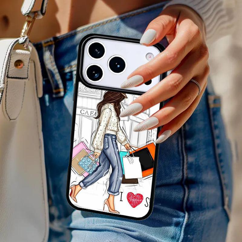 Harrods shopping girl Phone Case For iPhone 17 Air 14 15 13 12 Max Cover For Apple 14 15 16 16e 11 Pro Max Plus