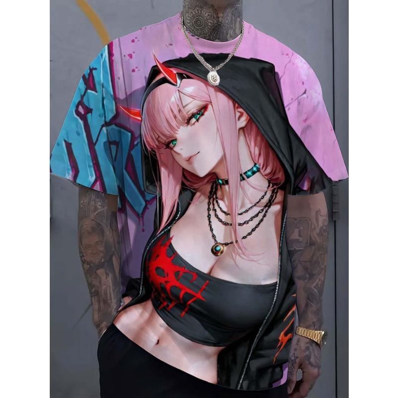 

Men s T-shirt Cartoon Sexy Girl graphic T shirts Summer Fashion Casual streetwear 3D S
