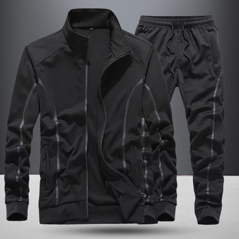 Erkek Spor Giyim Setleri Günlük Eşofman Takımı Erkek Takımlar İki Parça Sweatshirt + Pantolon Büyük Beden