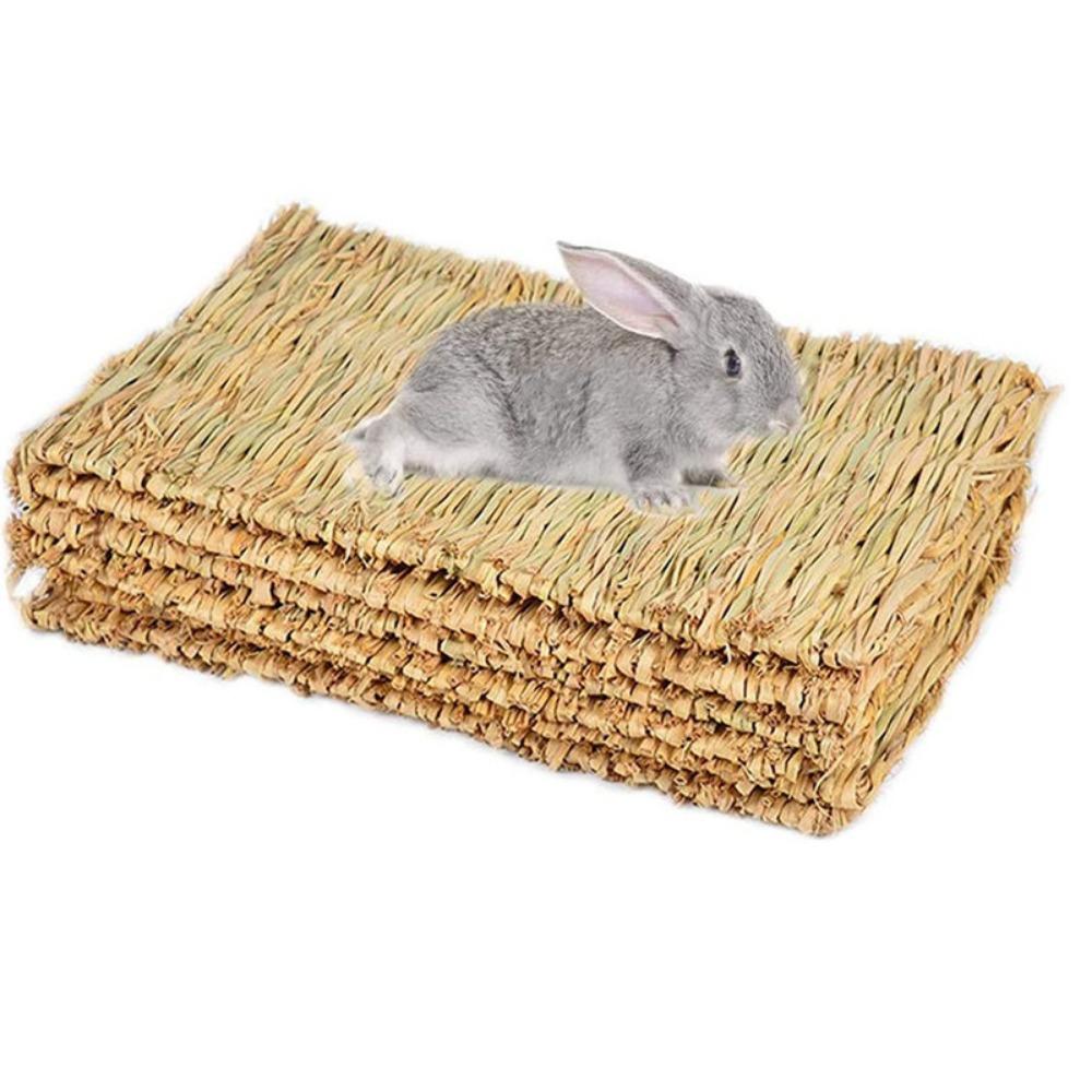 For Small Animal Bunny Woven Rabbit Grass Chew Mat Grass Mat Hamster Sleeping Bed Pet Cage Pad