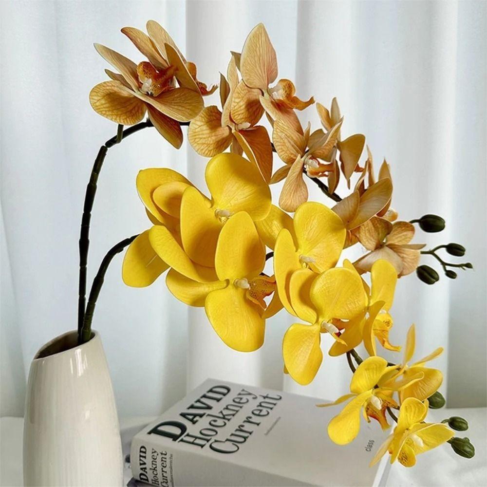 

98cm Simulation Butterfly Orchid Flower 9 Heads Green Plant Living Room Balcony Style 4
