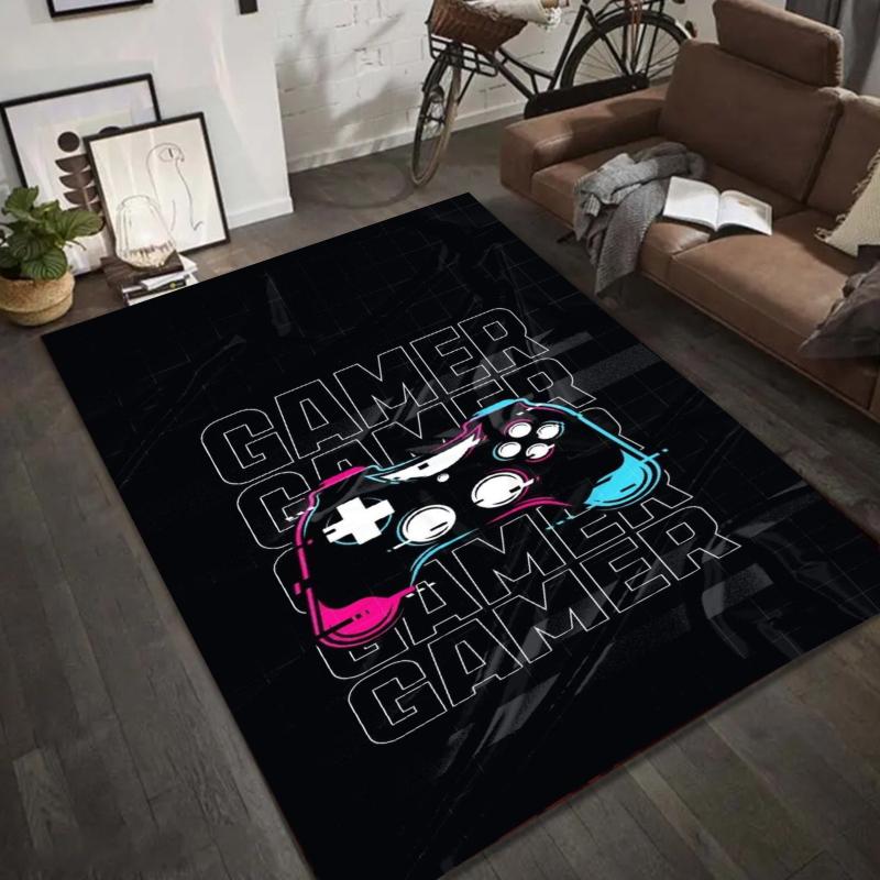 Gaming Controller Zone Rug - Vibrant Gamepad Design Carpet Mat for Living Room Home Decoration Living Room Decoration