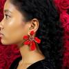 Simple, Fashionable and Exaggerated, Metal Dripping Oil, Unique Flower Stud Earrings, Light Luxury, Daily Universal Earrings, Accessories, Women