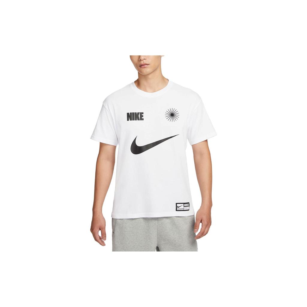 Nike Alphabet Logo Print Short Sleeve Basketball Jersey Men Tops White FJ2307-100
