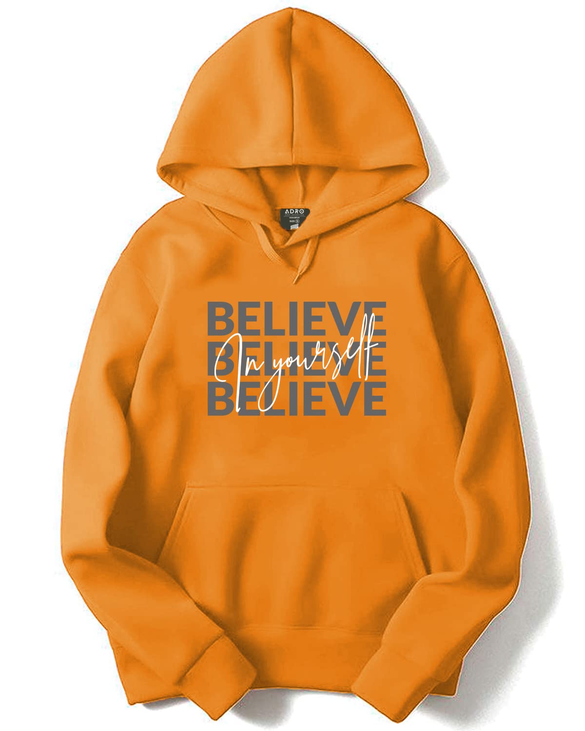 

ADRO Men s Cotton Neck Hooded Sweatshirt (H22-M-INV-MU_Mustard_L) L горчичный