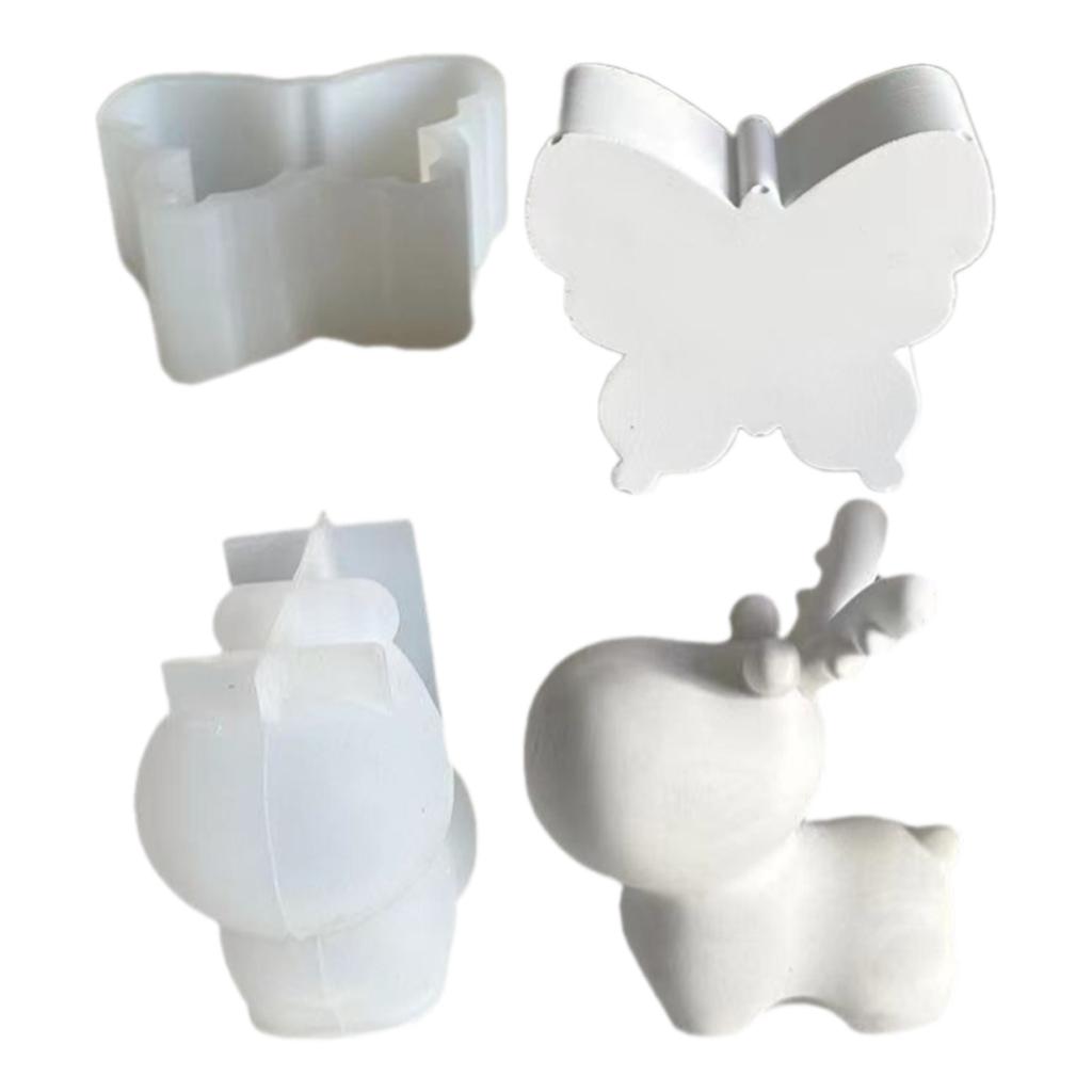 Silicone Soap Molds Candle Mould Butterfly Silicone Crafts Moulds Deer Figurine Mold Suitable for Figurine Ornament
