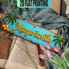 1pc 2D Flat Margaritaville Metal Sign 16x4in Vintage Bar Wall Decor for Home Room Restaurant 40x10cm