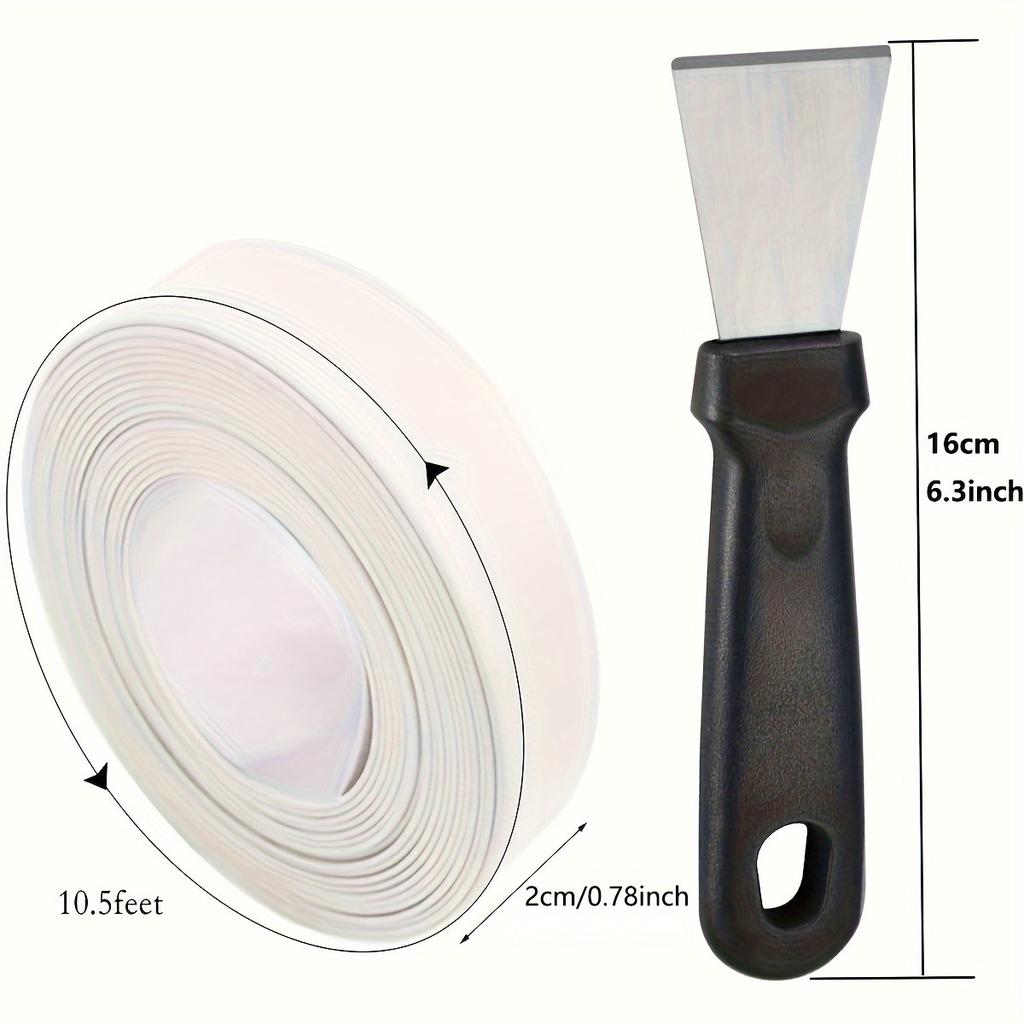 Caulk Tape Waterproof Self Adhesive,Razor Blade Scraper,Bathtub Caulk Strip Sealant Tape for Kitchen Countertop,Sink,Toilet