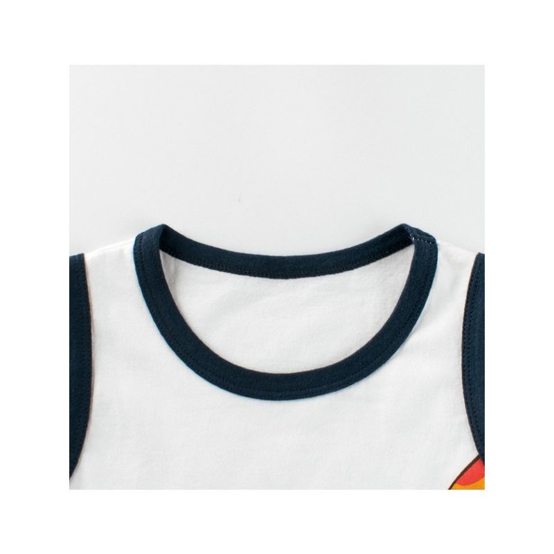 27Kids Children's Clothing Summer Vest Boys' Sleeveless Top Pure Cotton Baby Giraffe Animal Clothes