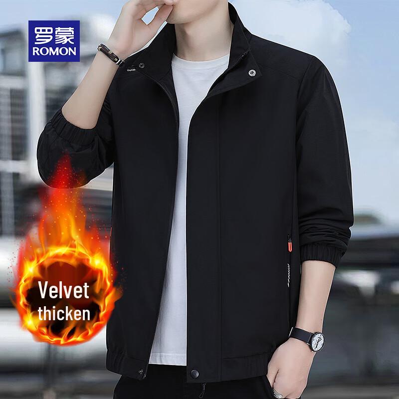 ROMON Men's Stand-Collar Business Casual Jacket