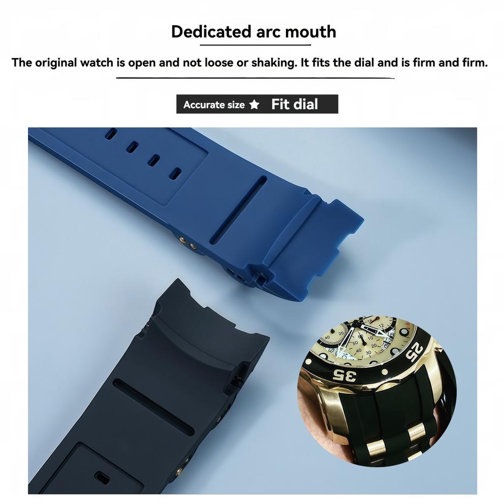 26mm Invicta Russian Diver Watch Band - Silicone Rubber Strap with Metal Pellets, Professional Diver Bracelet for Men/Women
