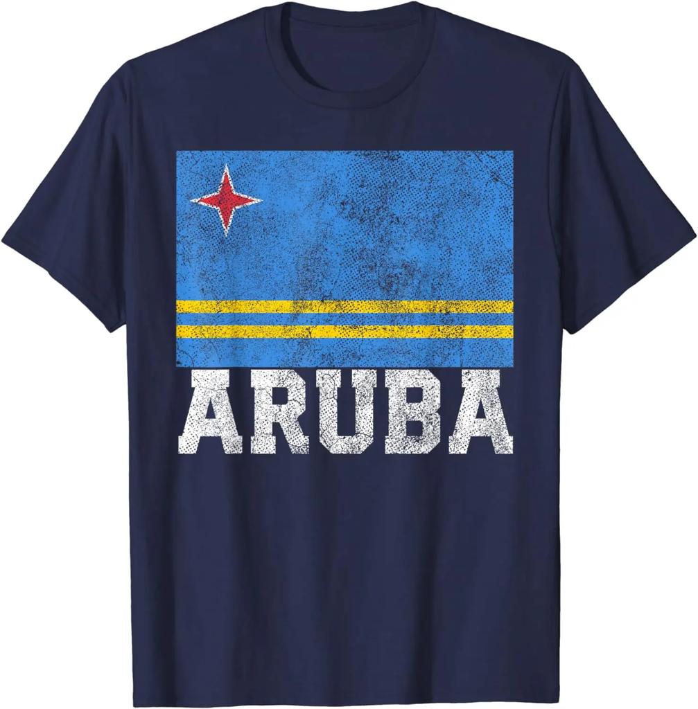 Aruba Flag Girl T-Shirt White Short Sleeve for Women Holiday National Day Clothing Streetwear